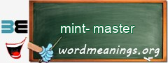 WordMeaning blackboard for mint-master